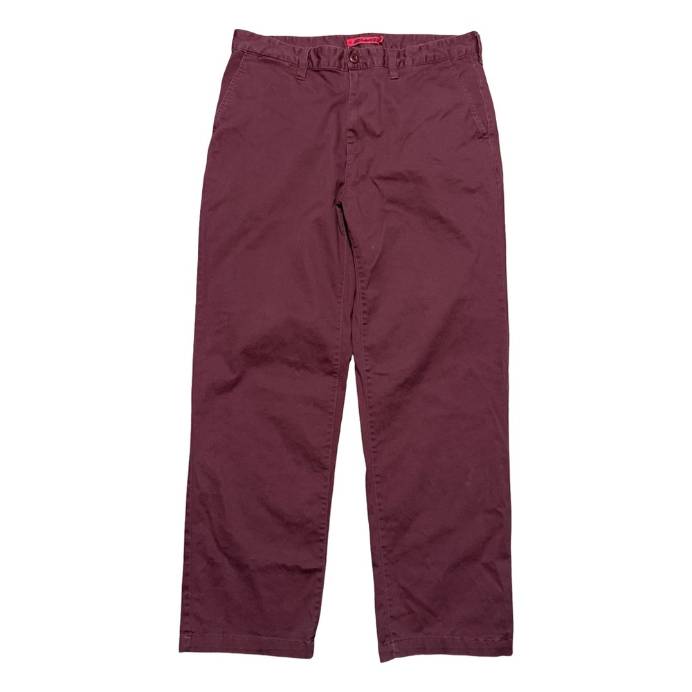 Mens DC Skateboards Shoes Relaxed Red Essential Chino Pants Size 34x32